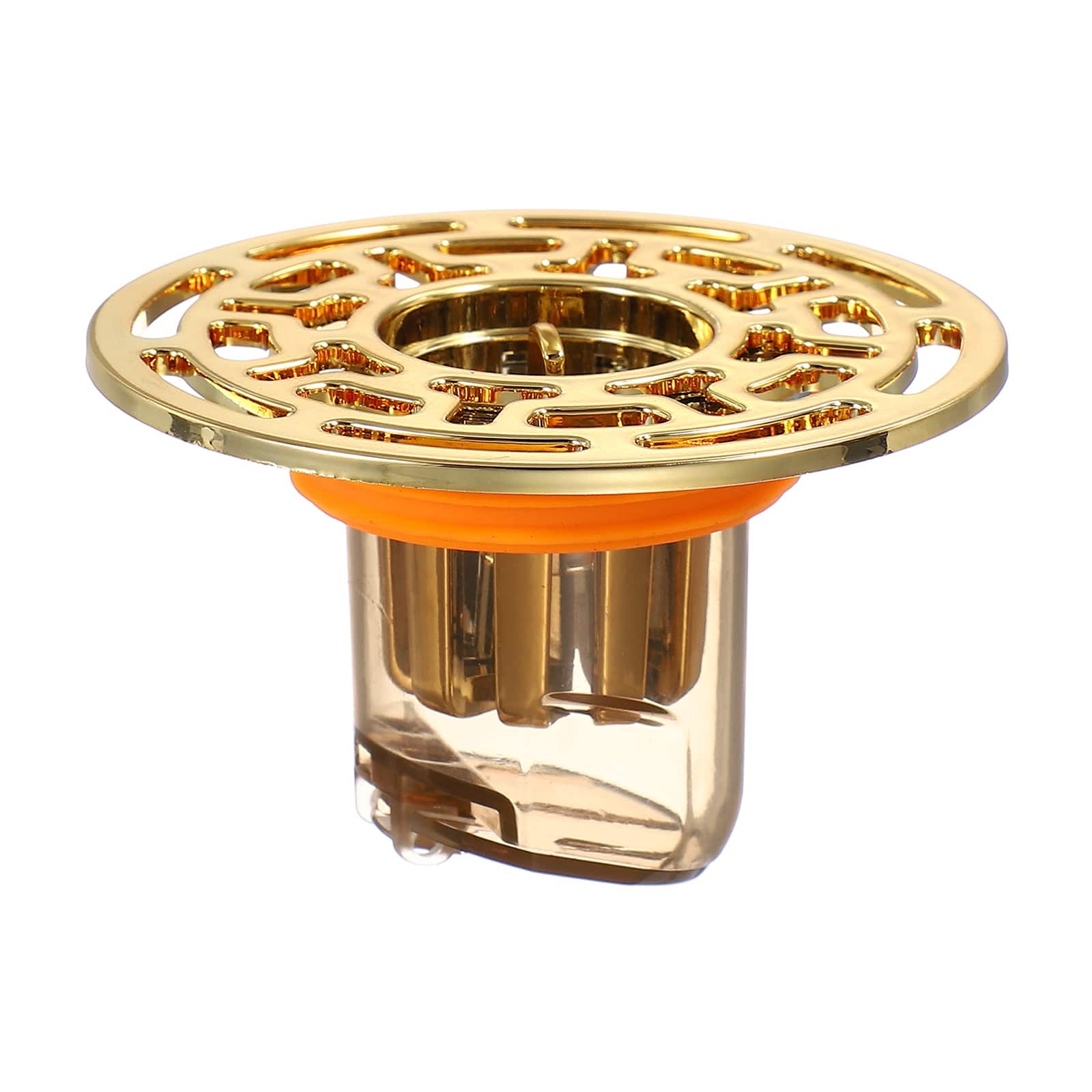 "Unique Bargains - Odor Proof Floor Drain Cover Shower Plug Drain Backflow Preventer for 1.3-1.7"" Caliber Pipes Tubes Bathroom - Gold/Orange" price history on PriceWatchPro