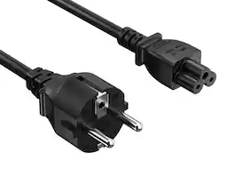 Cable Leader - IEC C5 Power Cord, European Schuko CEE 7/7 Plug, 2.5A 250V 18 AWG for Laptop Charger, Projector, Printer - Black