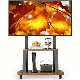 Rfiver - 35-75-inch heavy-duty mobile TV stand - Black