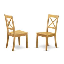 East West Furniture - AMBO3W 3 Piece Wood Dining Table Set - 1 Wooden Dining Table and 2 Wood Dining Chairs - Finish - Oak
