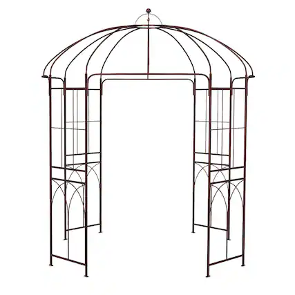 Front. Gymax - Gymax Birdcage Shape Garden Arbor Pergola Climbing Plants Stand Rack for Wedding Party - Bronze.