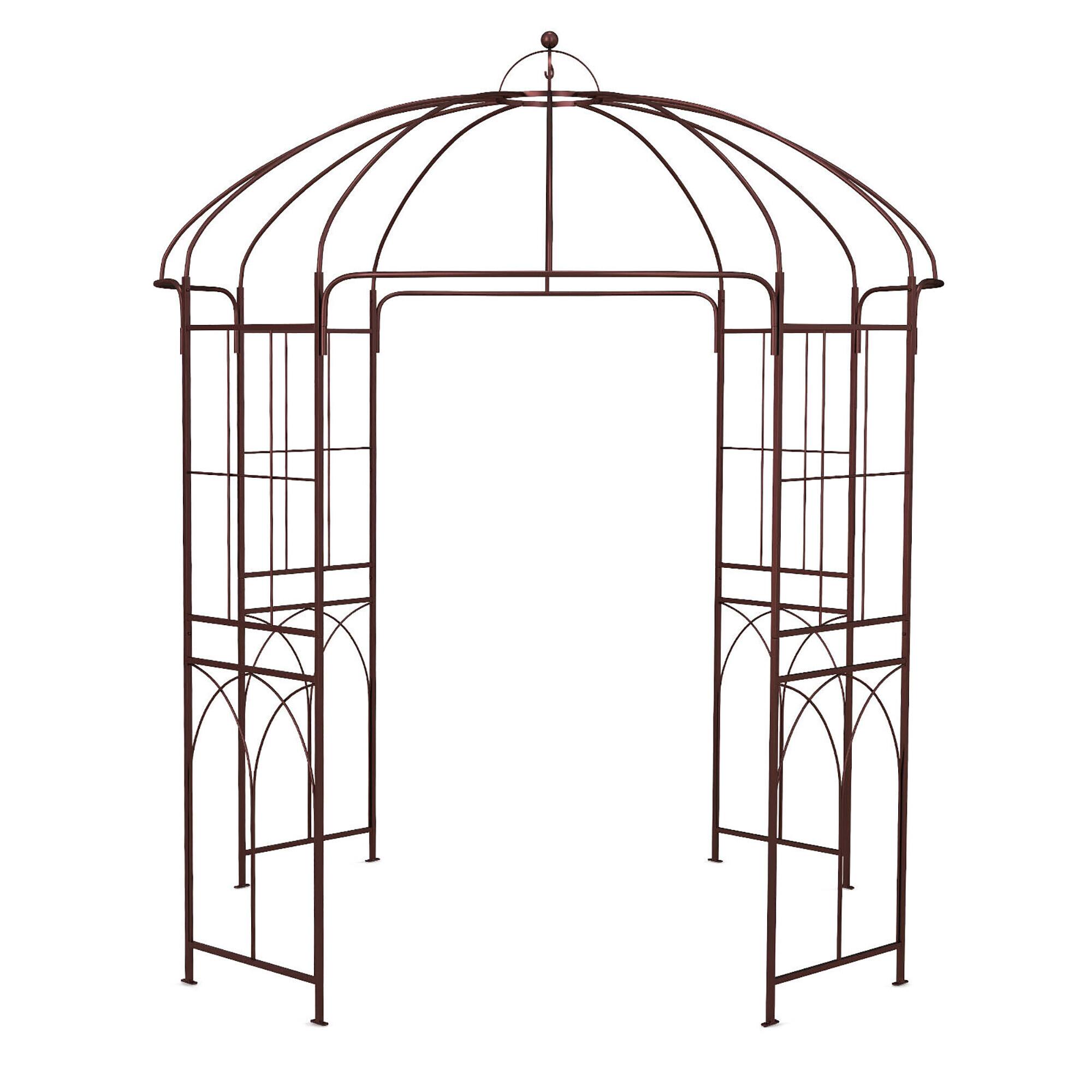 Front. Gymax - Gymax Birdcage Shape Garden Arbor Pergola Climbing Plants Stand Rack for Wedding Party - Bronze.