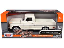 1969 Ford F-100 Pickup Truck "Timeless Legends" Series 1/24 Diecast Model Car by Motormax - Cream