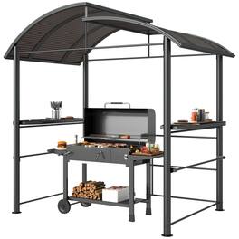 Outsunny - x 5' Outdoor Grill Gazebo Canopy Shelter with Vented PC Roof - Dark Gray