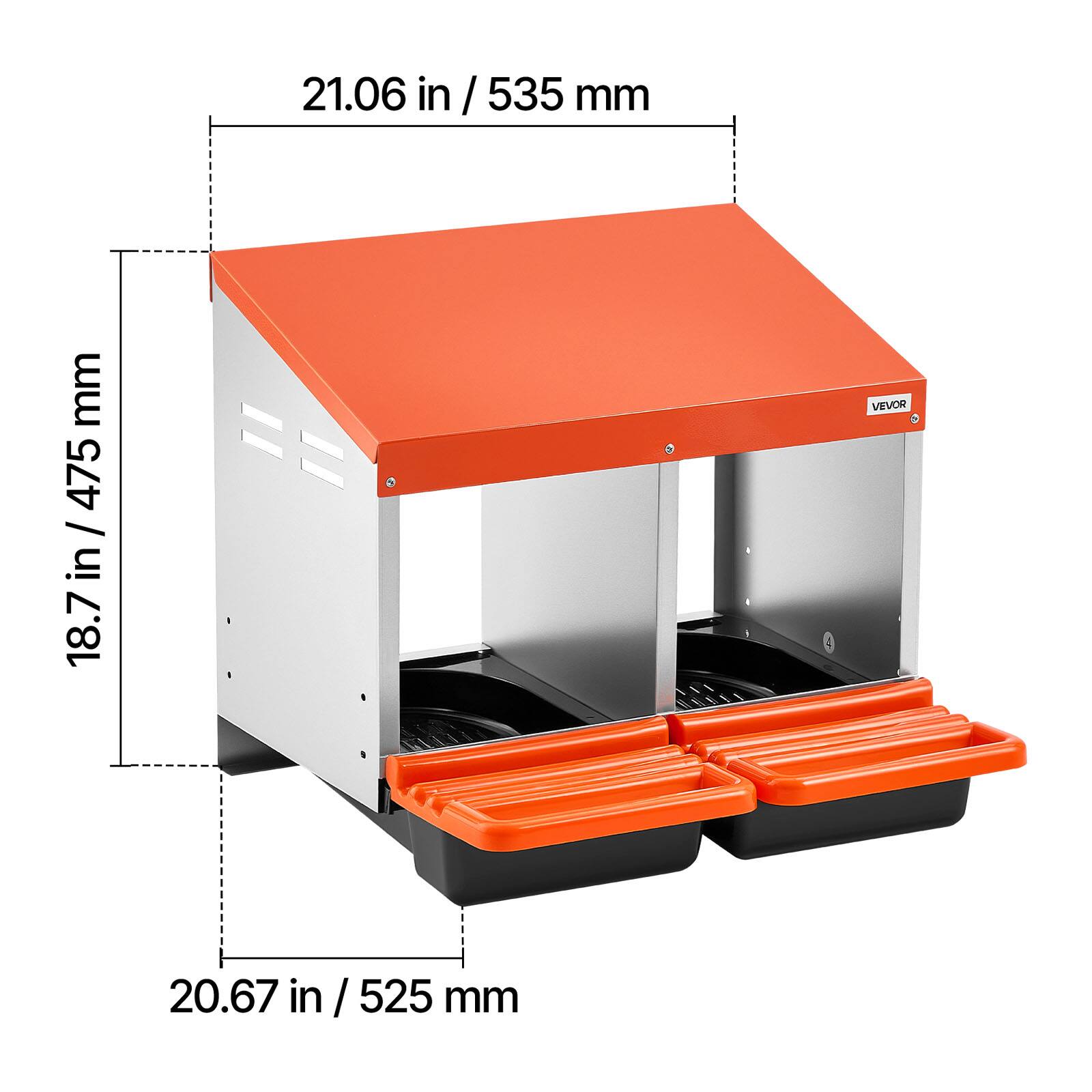21.06 in / 535 mm  
18.7 in / 475 mm  
20.67 in / 525 mm