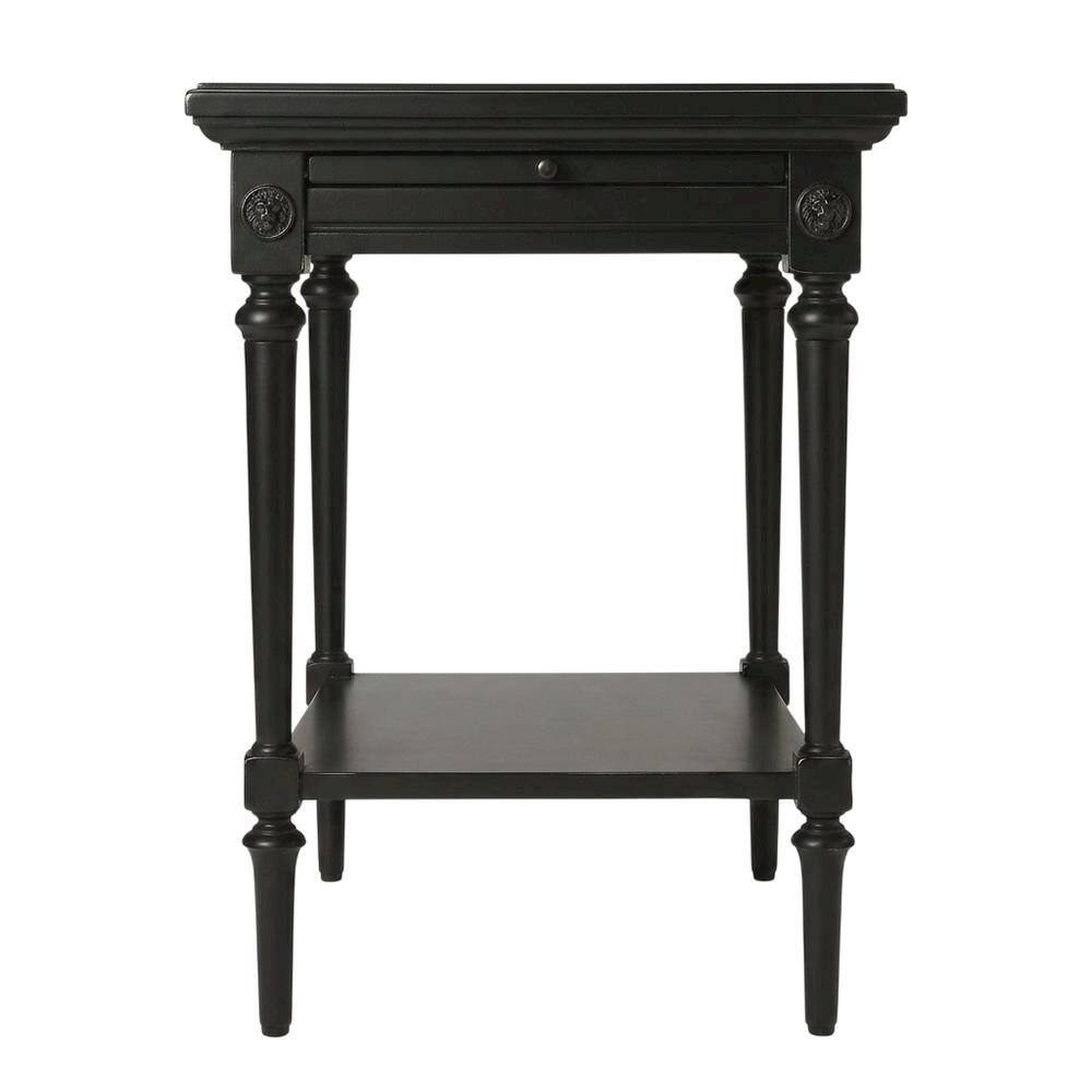 Left. Starlight Canyon Home - Rectangular End Table, Traditional Wood Accent Side Table for Living Room - Black.