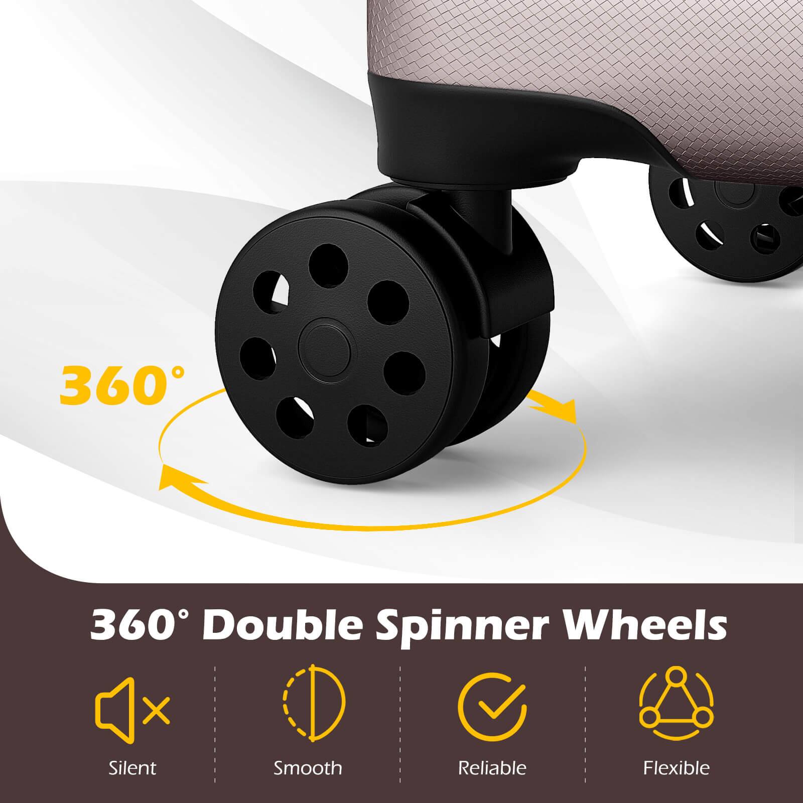 360° Double Spinner Wheels  
Silent, Smooth, Reliable, Flexible