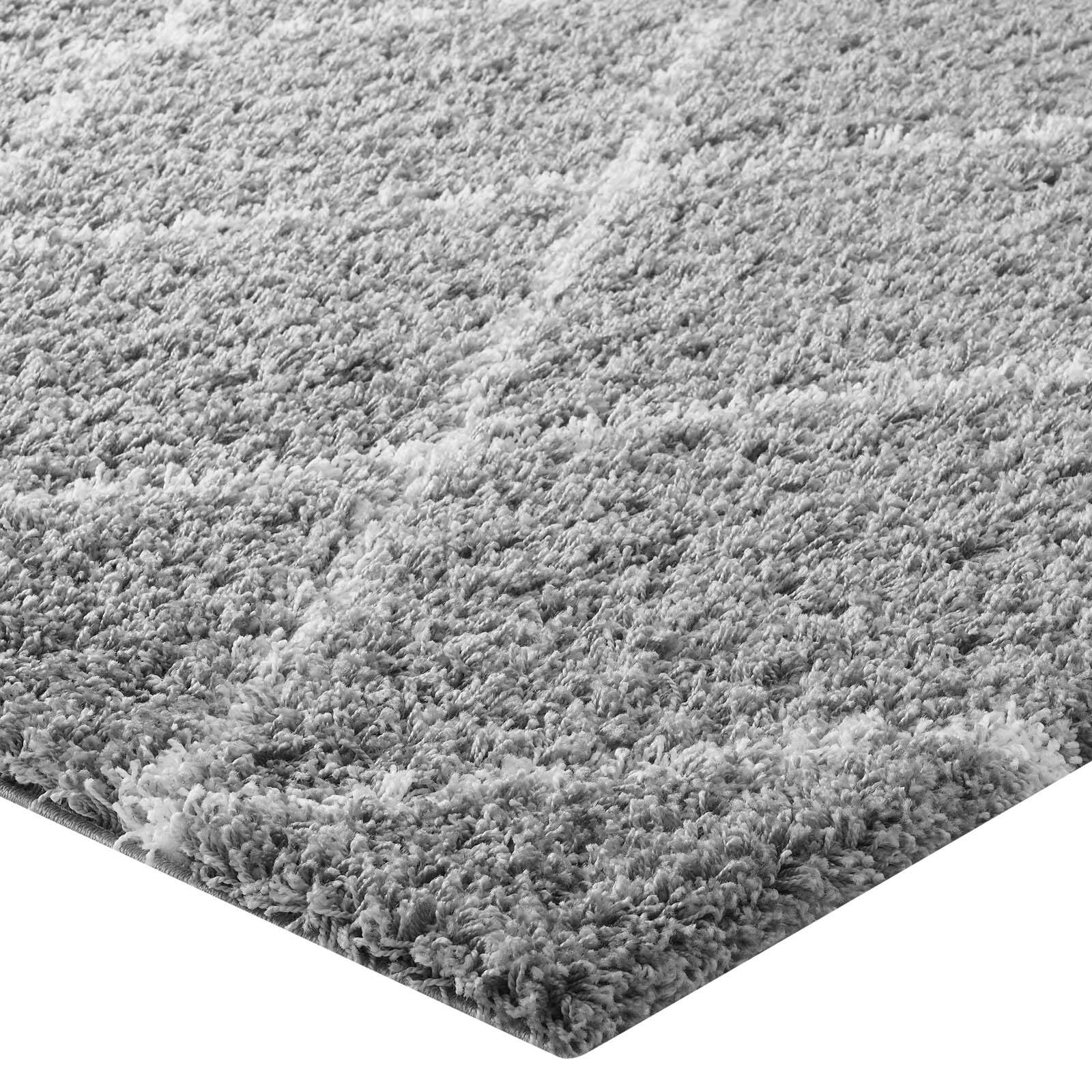 Alt View 2. Modway - Toryn Diamond Lattice Shag Area Rug - Gray and Ivory.