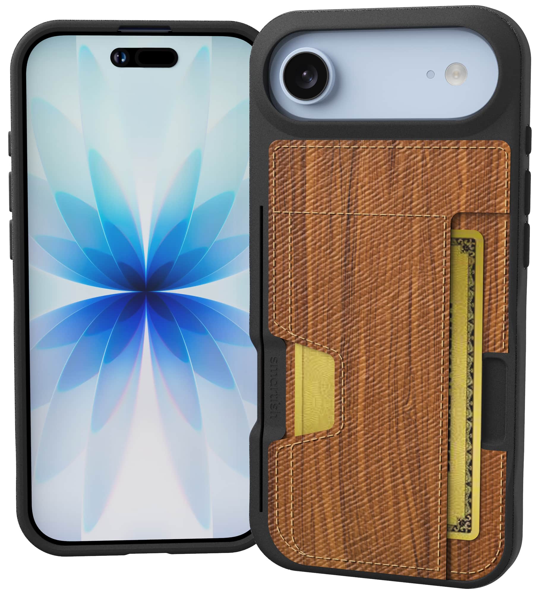 Smartish - iPhone Air Wallet Case - Wallet Slayer Vol 2 - Slim Card Holder w/ Card Kickstand - Walnut Woods - [Walnut Woods]