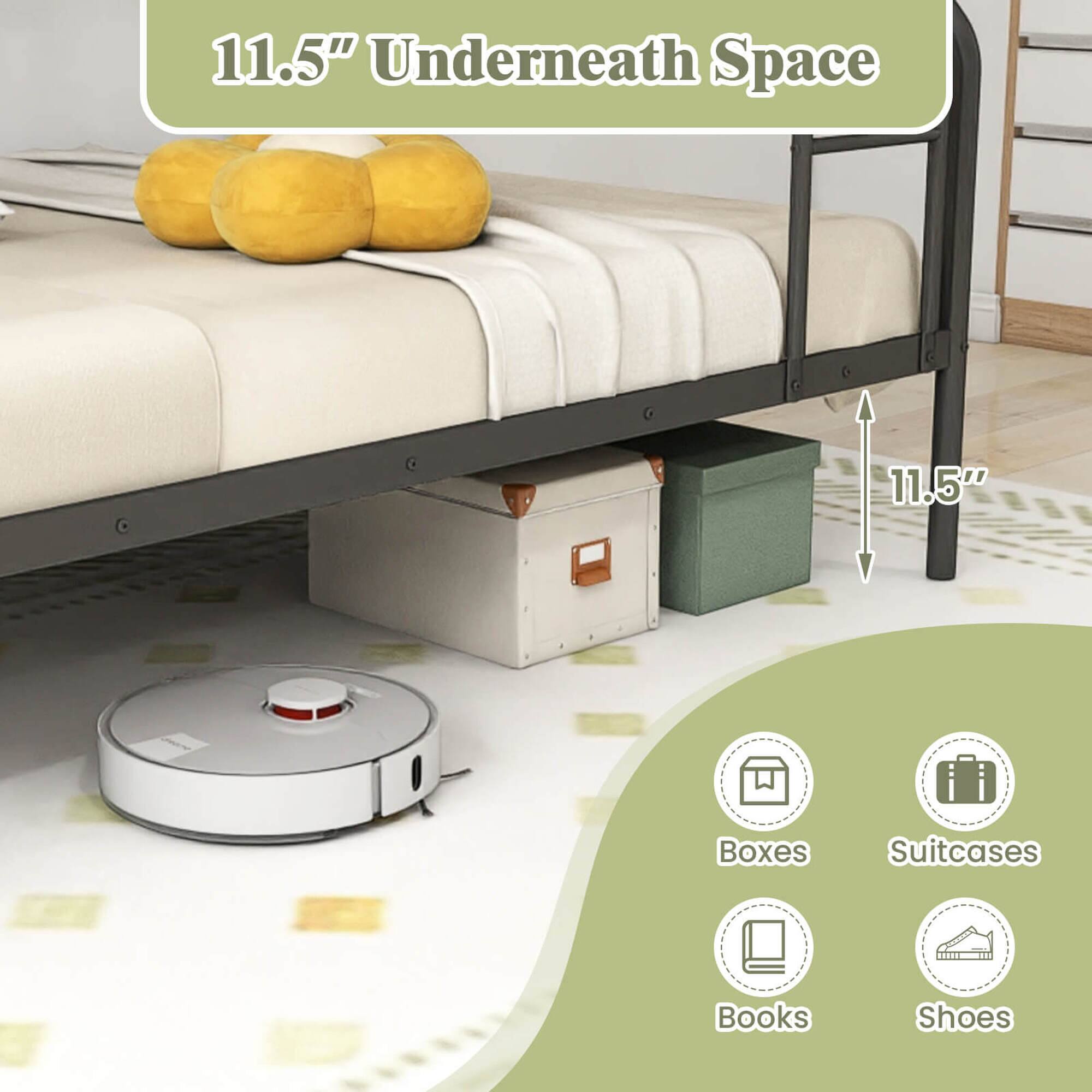 11.5" Underneath Space 11.5" Boxes Suitcases Books Shoes