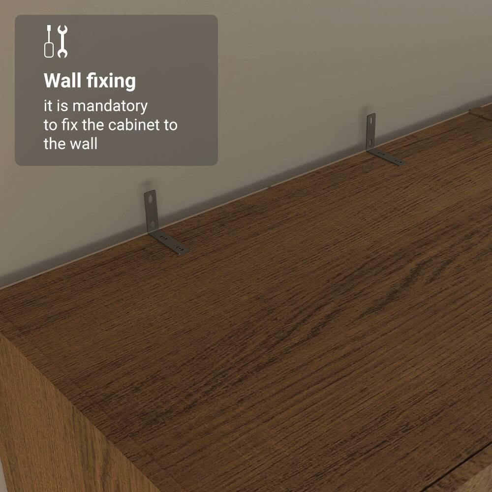 Wall fixing  
it is mandatory to fix the cabinet to the wall