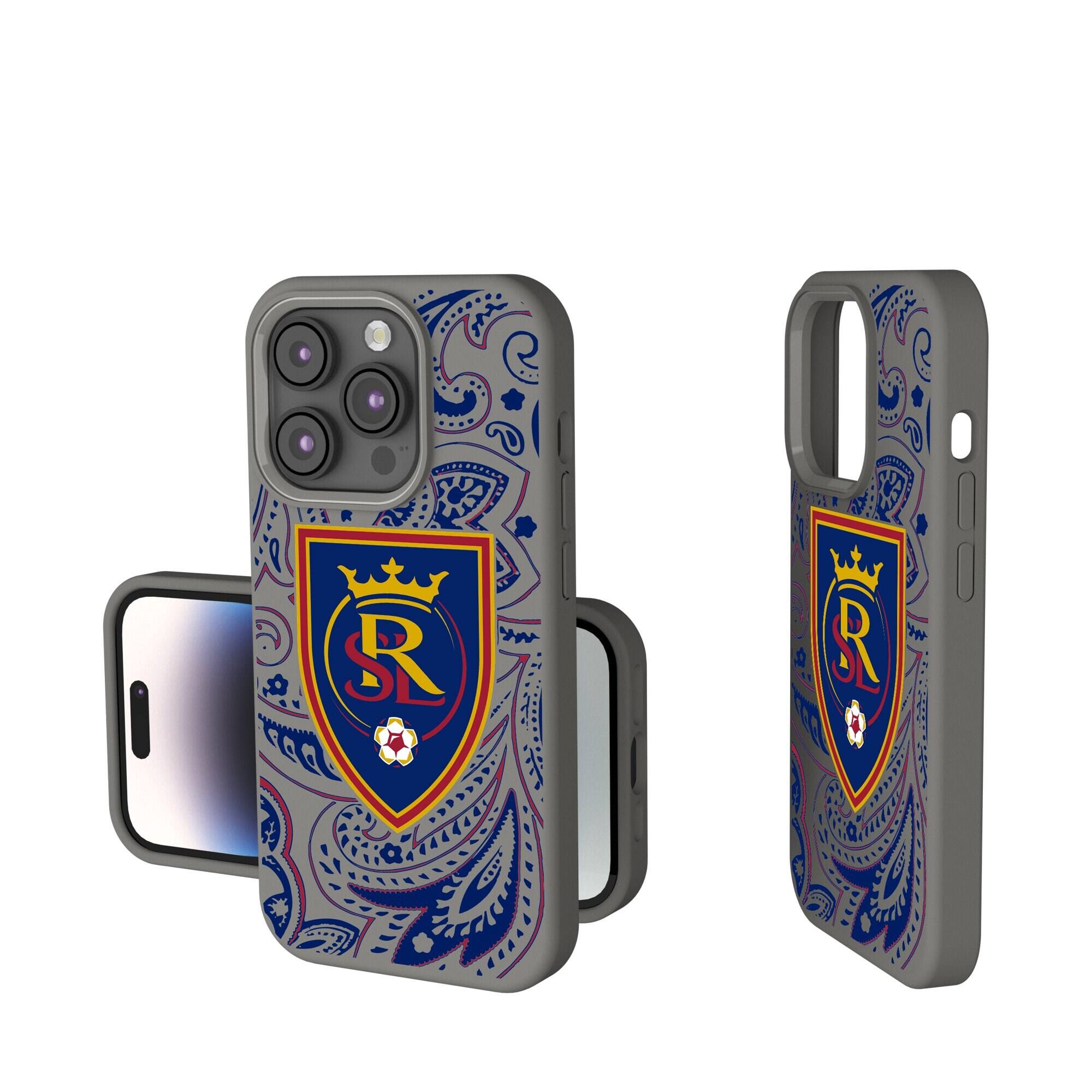 Front. Keyscaper - Gray Real Salt Lake iPhone Soft Touch Case - 15 Plus - Gray.