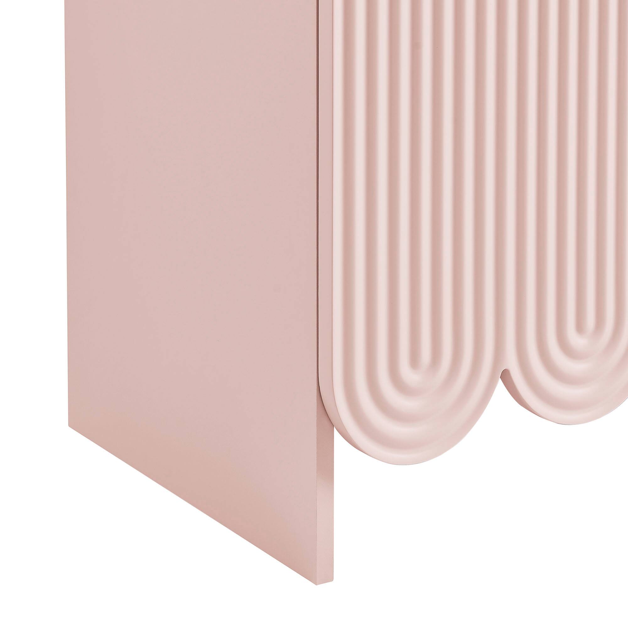 Alt View 6. Modway - Dahlia 78 Inch Fluted and Scalloped Arched Storage Cabinet by Modway - Soft Pink.
