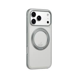 Dteck - Translucent Magnetic Case for Apple iPhone 17 Pro Max with 360 Degree Metal Ring Stand,Shockproof Matte PC+TPU Cover - Gray