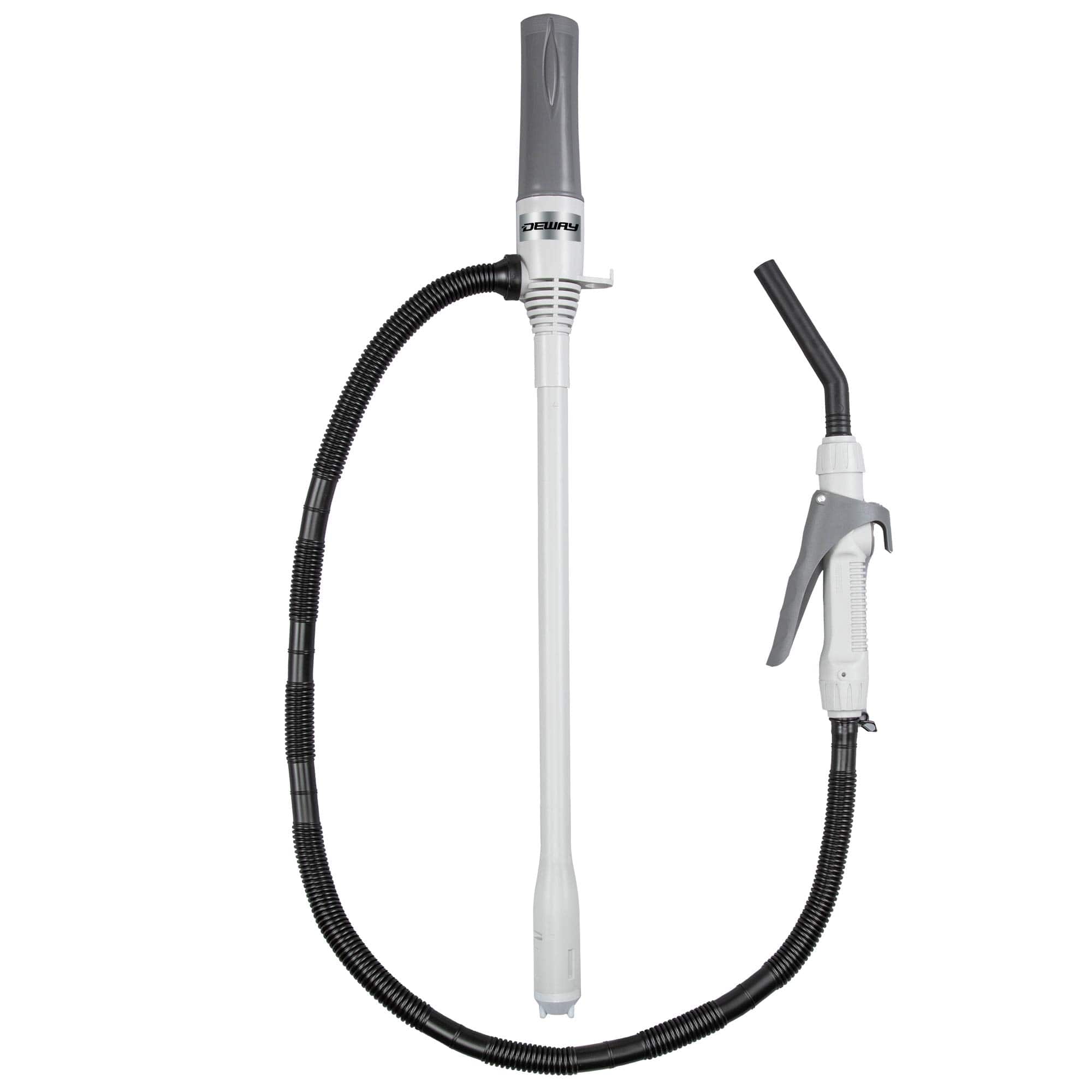 Deway - Automatic Fuel Transfer Pump with Nozzle Flow Control & Stop, 3X More Powerful, 2.3 Gal/Minute - Gray