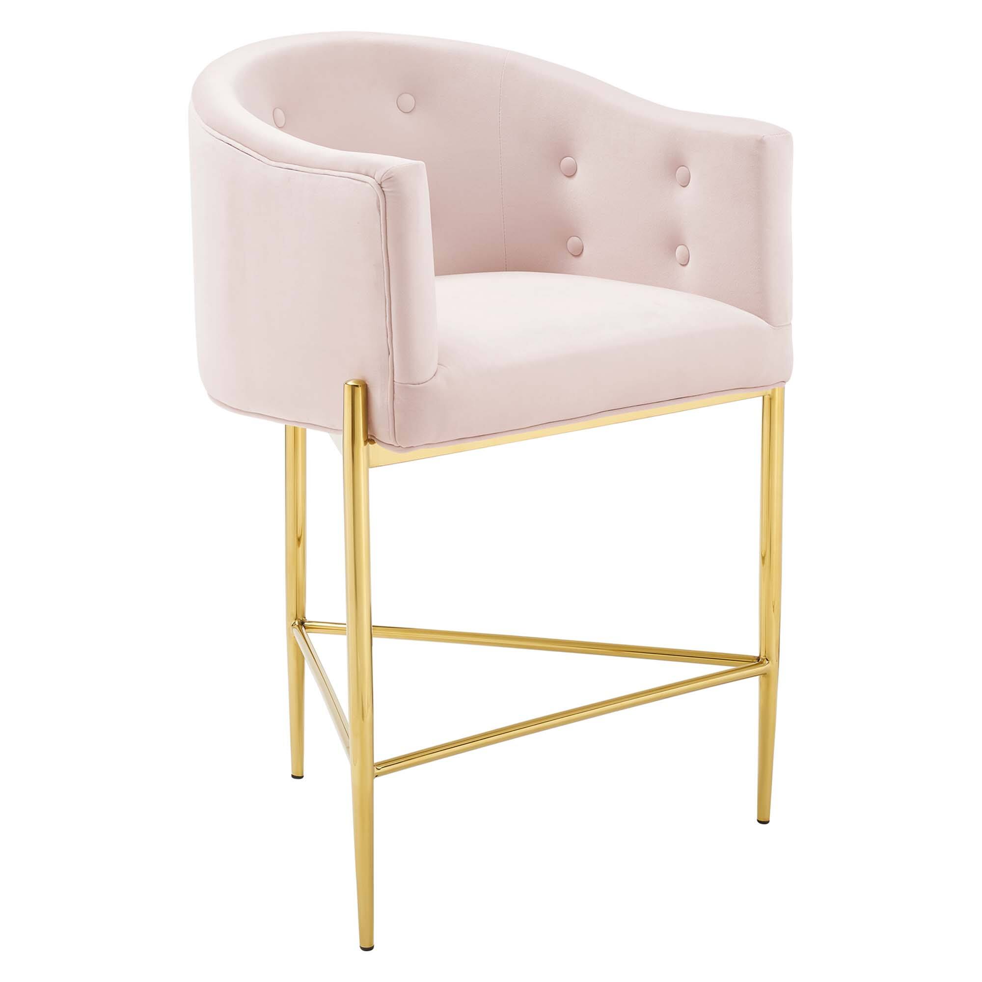 Angle. Modway - Savour Tufted Counter Stool by Modway - Pink.