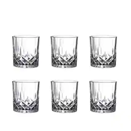 Kitcheniva - Vintage Style Glass Whiskey Glasses - 7.4 oz (Set of 6) - Clear
