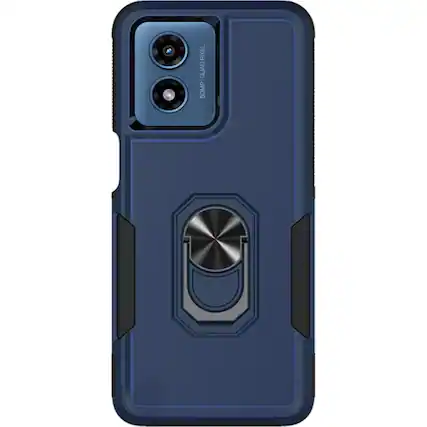 Front. SaharaCase - ArmorPro Kickstand Case for Motorola Moto G Play (2024) - Navy Blue.