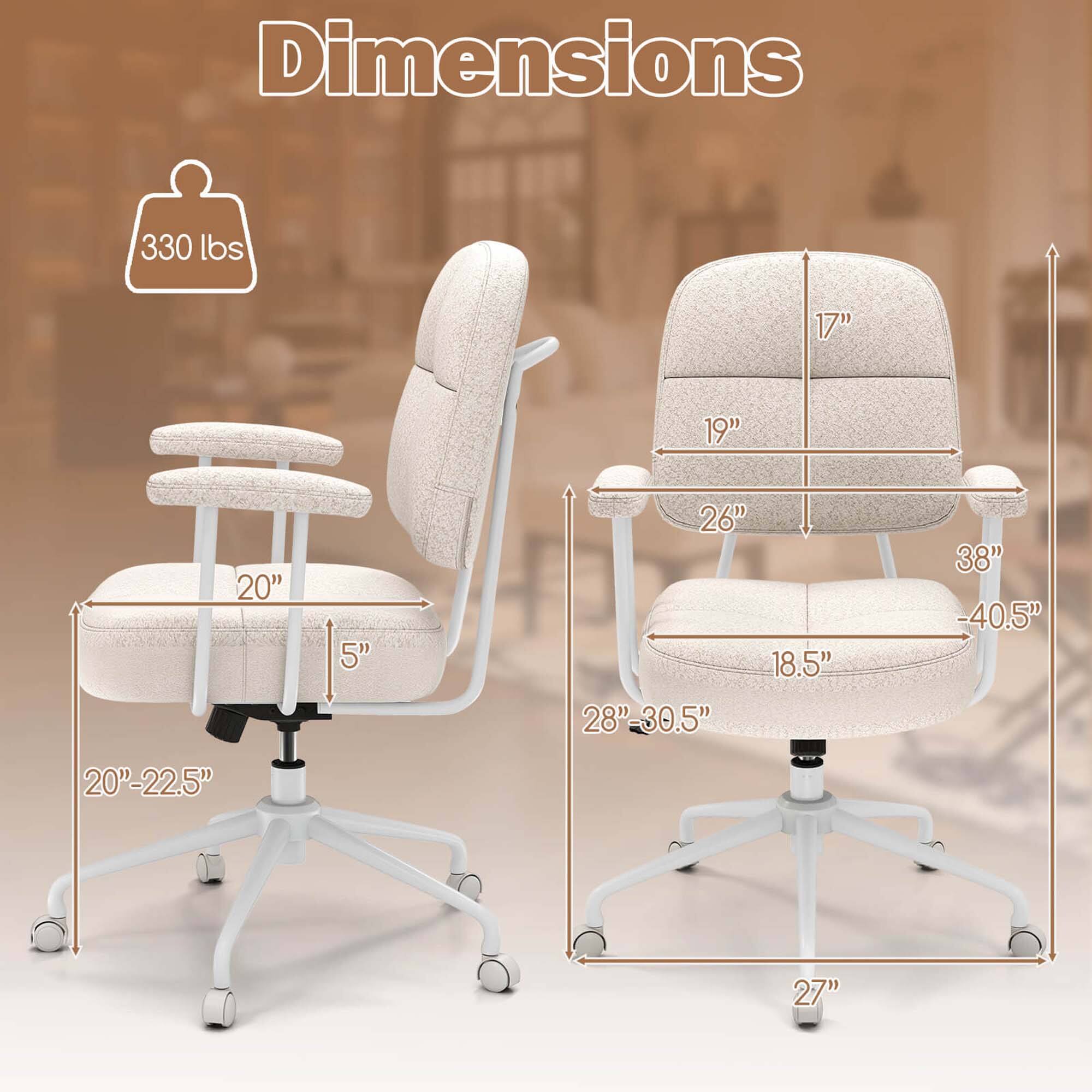 Dimensions: 330 lbs, 17" x 19" x 20" x 5", 26" x 18.5" x 28"-30.5", 38" - 40.5", 20"-22.5", 27".