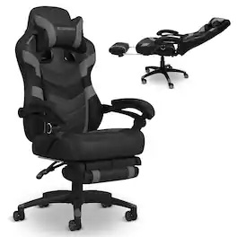 Respawn Products - RESPAWN 110 Pro Gaming Chair - Gaming Chair with Footrest, Ergonomic Computer Desk Chair - Gray