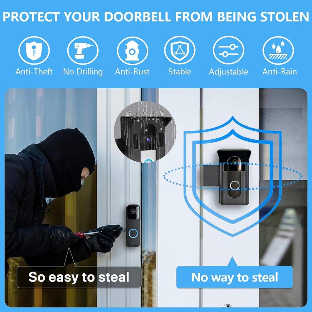 PROTECT YOUR DOORBELL FROM BEING STOLEN

- Anti-Theft
- No Drilling
- Anti-Rust
- Stable
- Adjustable
- Anti-Rain

So easy to steal

No way to steal