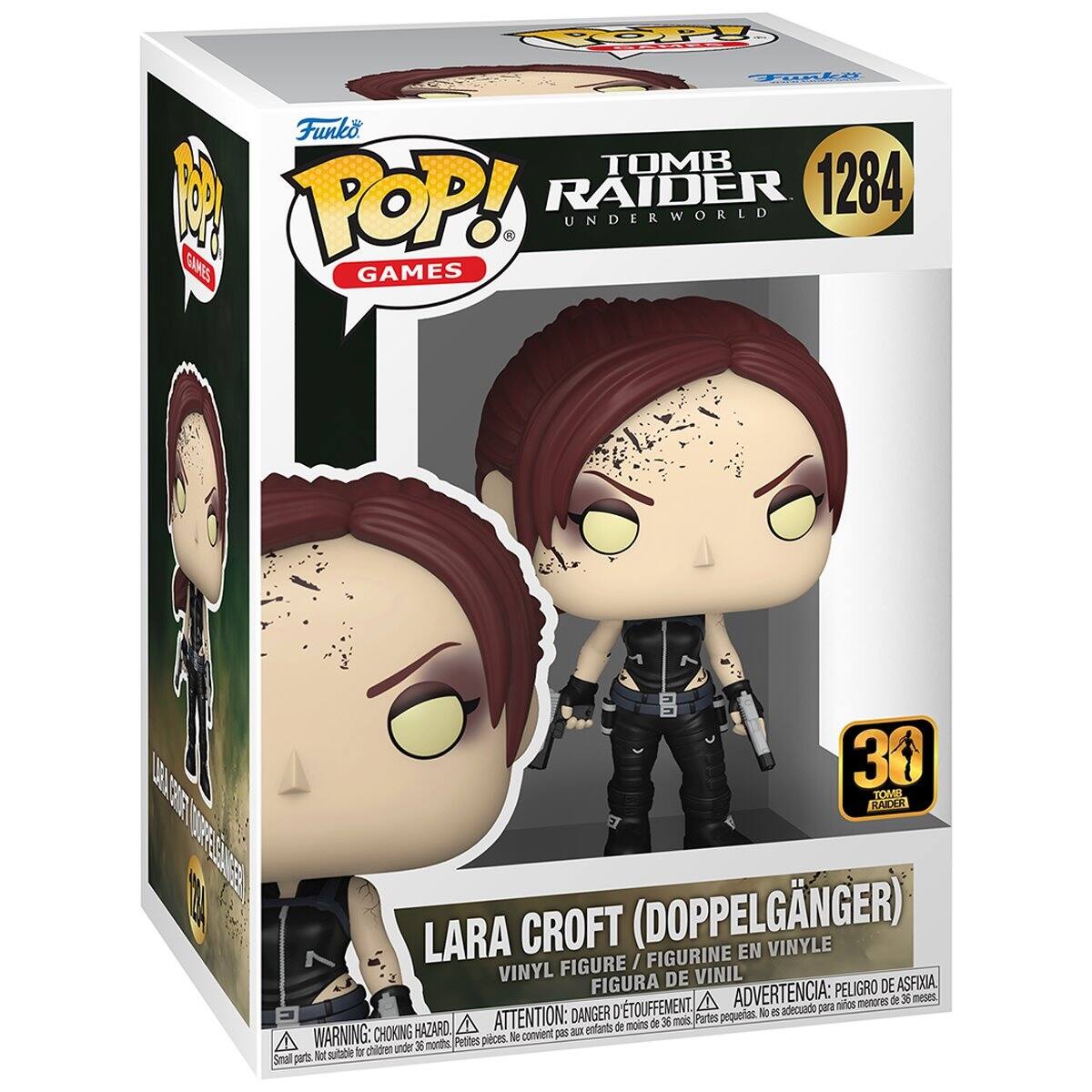TOP!  
Funko POP! TOMB RAIDER 1284 UNDERWORLD GAMES  
30 TOMB RAIDER LARA CROFT (DOPPELGÄNGER) FIGURINE EN VINYLE FIGURE / VINYL FIGURA DE VINIL  
ADVERTENCIA: PELIGRO DE ASFIXIA, ADVERTENCIA: D'ETOUFFEMENT, DANGER: CHOKING HAZARD, ATTENTION: XUS enfants de moins de 36 mois, Partes WARNING: Ne convient pas 36 months, Petites pièces. Not suitable for children under 36 months.