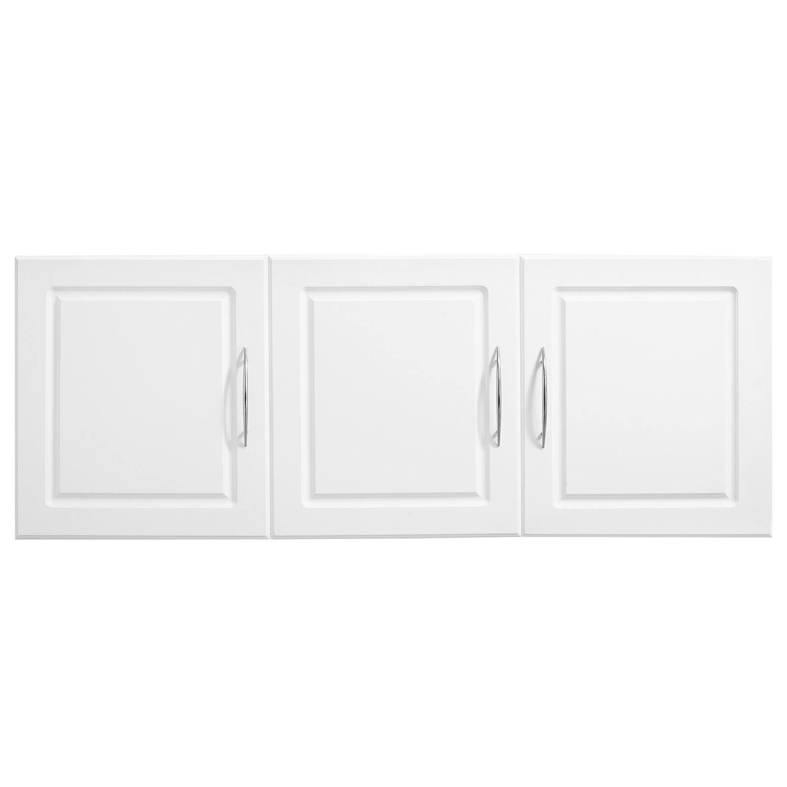 Alt View 5. VEVOR - Laundry Room Wall Cabinet, 2-Tier Wall Mounted Hanging Cabinet with 3 Doors, 12.44 x 54 x 20.31 in (D x W x H) - White.
