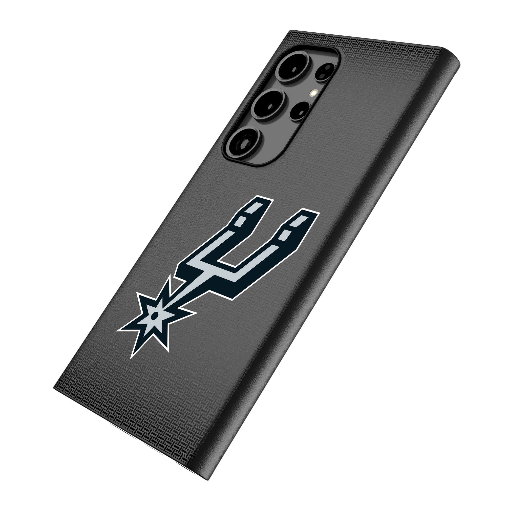 Alt View 1. Keyscaper - San Antonio Spurs Linen Galaxy Magnetic Bump Case - S25 - Black.