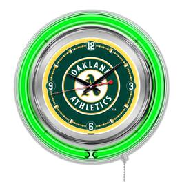 Holland Bar Stool Co. - Oakland Athletics Double-Walled Neon Clock - Multicolor