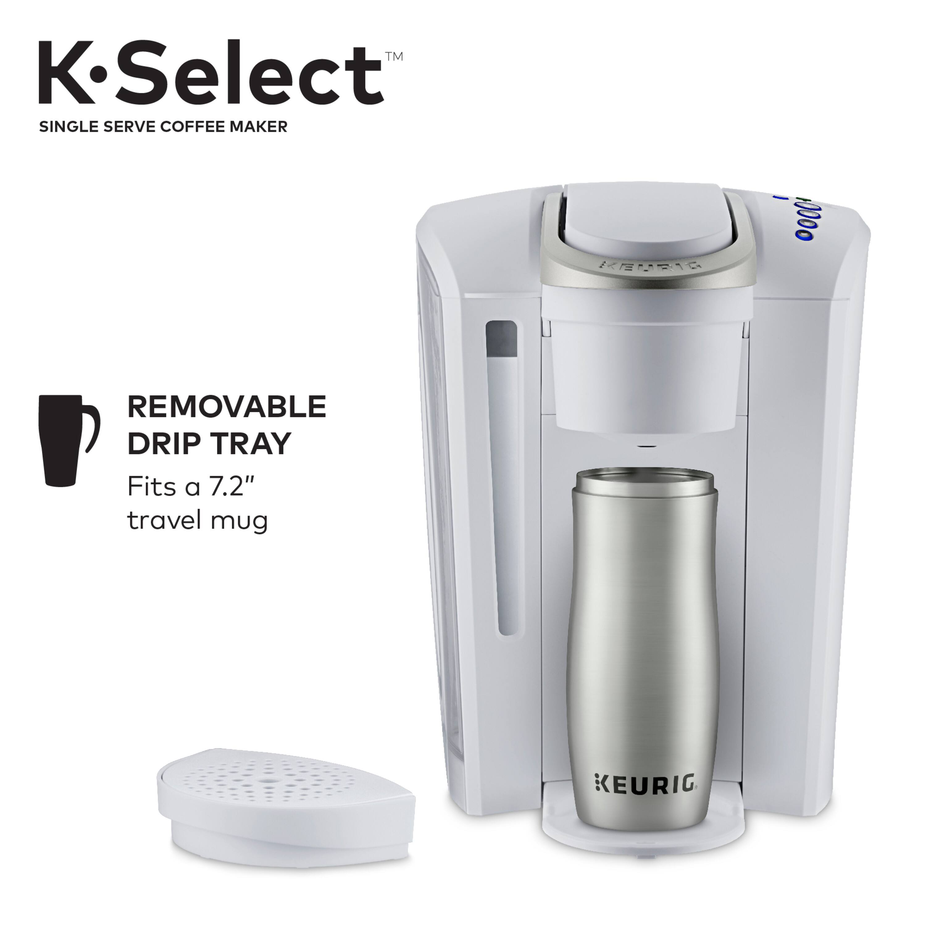 Alt View 14. Keurig - K-Select Single-Serve K-Cup Pod Coffee Maker - Matte White.
