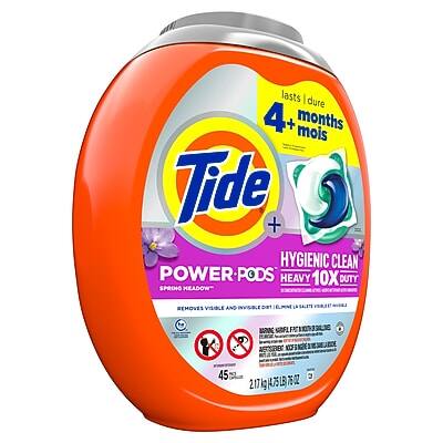 - Lasts 4+ months
- Tide + Oxi
- Hygienic Clean
- Power-Pods
- Heavy 10X Duty
- Spring Head
- Removes visible and invisible dirt
- 45 pods
- 2.7 kg / 5.95 lb
- 75 lb
- 76 oz