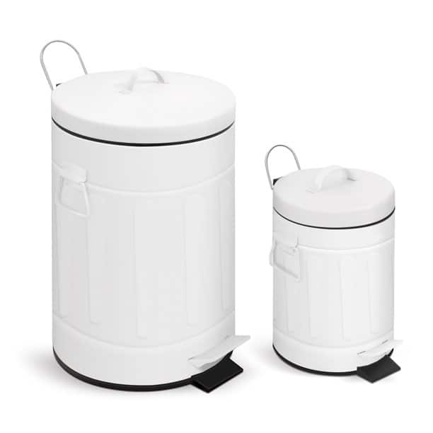 Front. Innovaze - 3.2 Gal./12-Liter and 0.8 Gal./3 Liter Trash Can Set - White.