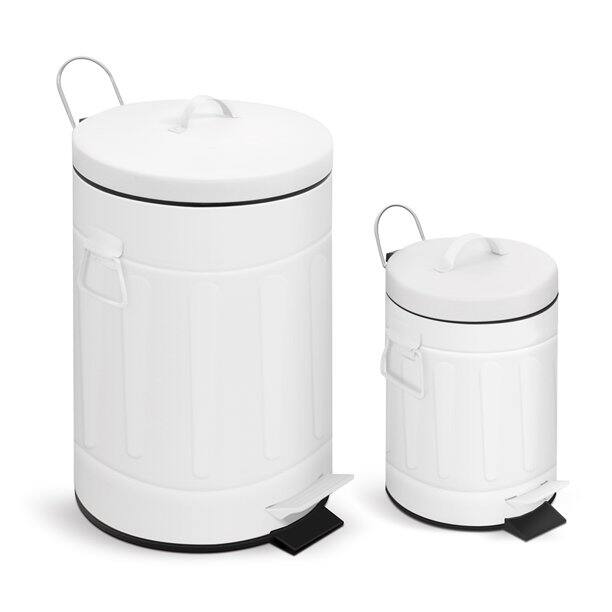 Front. Innovaze - 3.2 Gal./12-Liter and 0.8 Gal./3 Liter Trash Can Set - White.