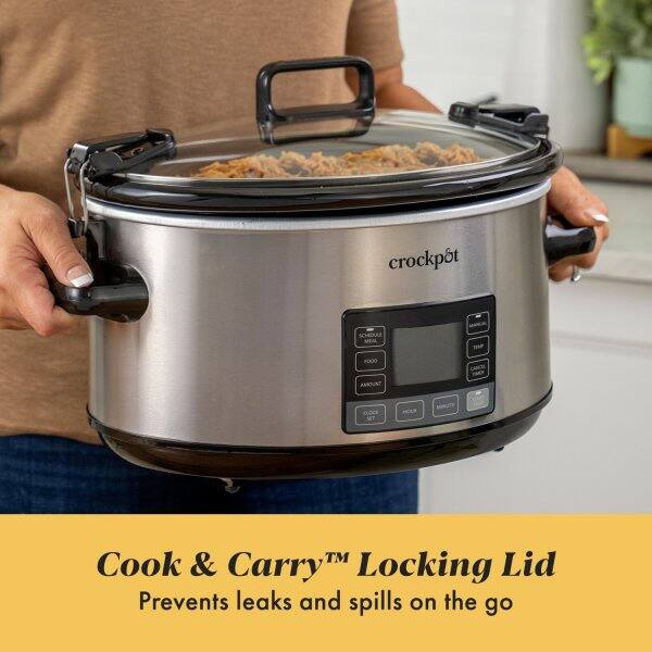crockpot SCHEIKAR MEAL MACA KOOD AMOUNT CLOCK NT HOUR nu TM  
Cook & Carry™ Locking Lid Prevents leaks and spills on the go