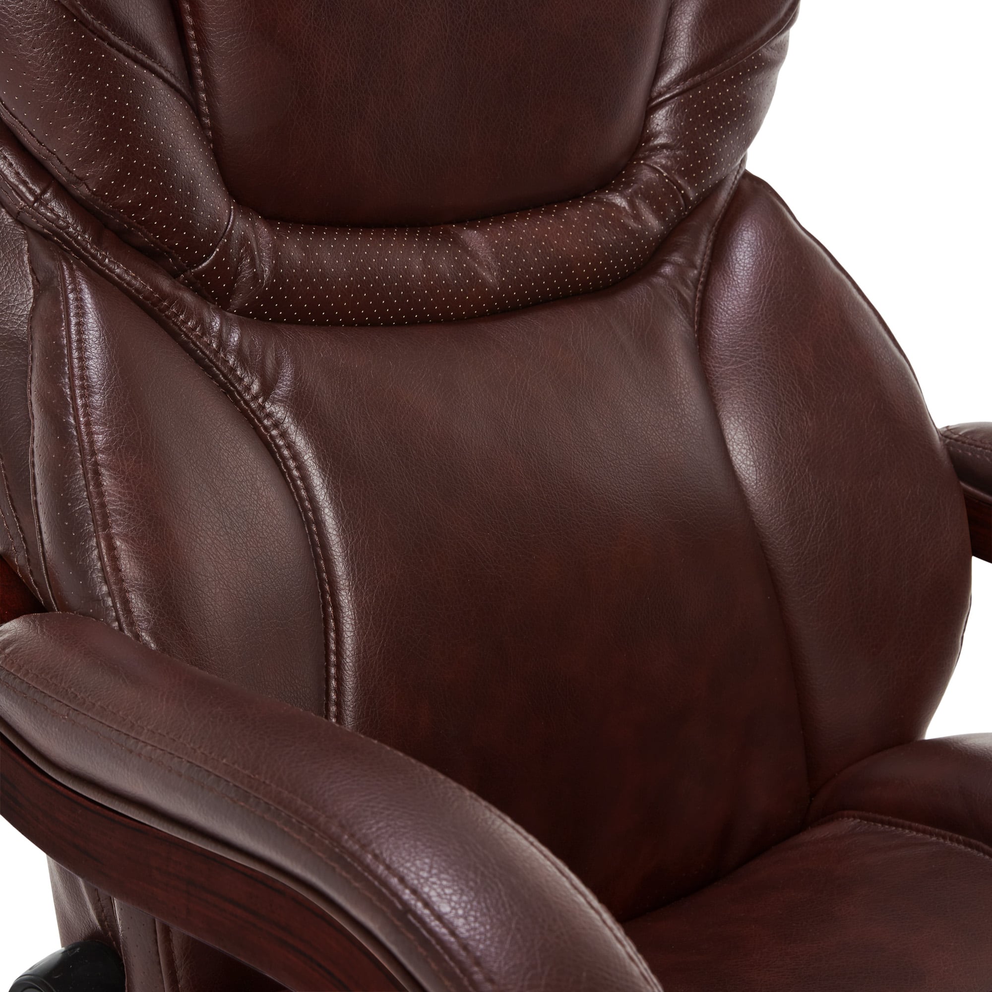 Alt View 13. Serta - Conway Big and Tall Bonded Leather Bentwood Executive Chair - Chestnut Brown.