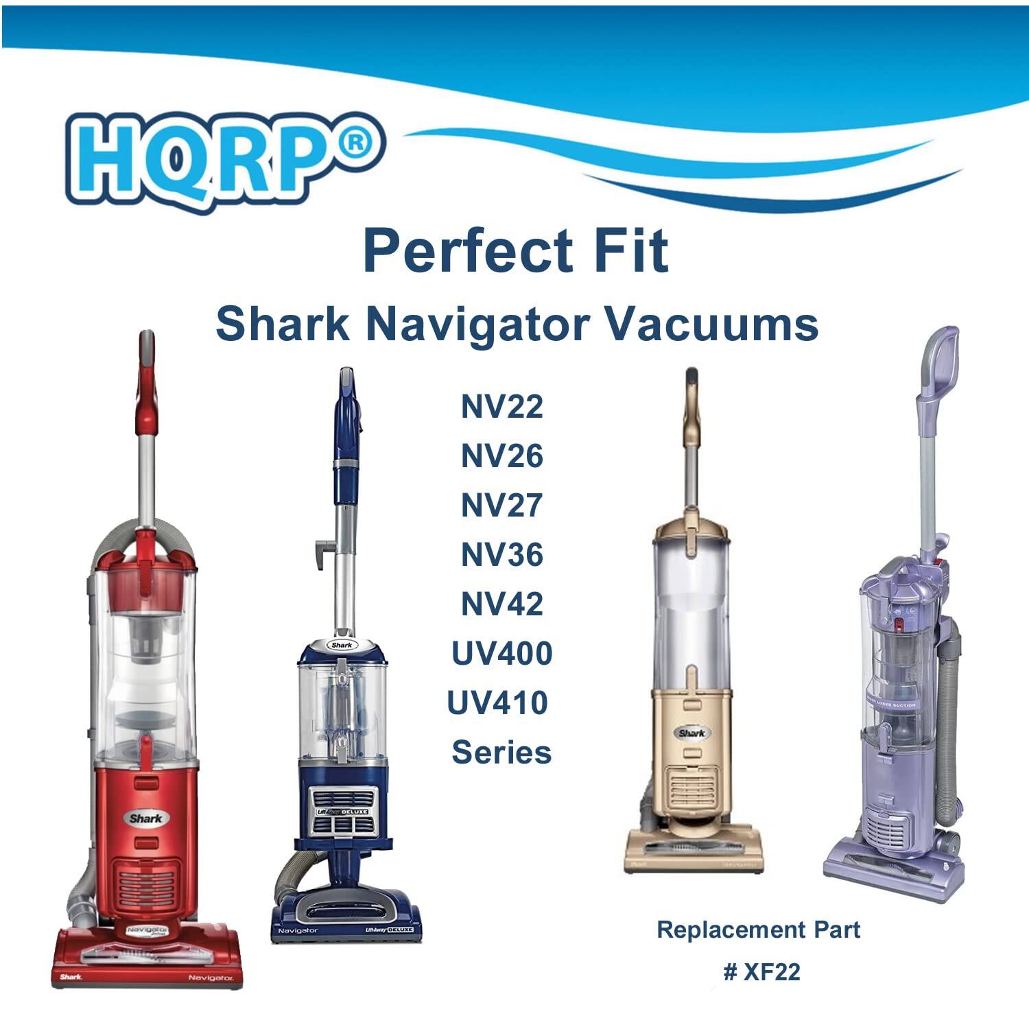 HQRP Perfect Fit Shark Navigator Vacuums - NV22 NV26 NV27 NV36 NV42 UV400 UV410 Series  
Replacement Part # XF22