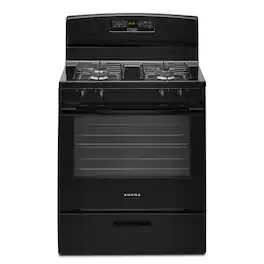 Amana - 5.1 Cu. Ft. Freestanding Gas Range with Bake Assist Temps - Black