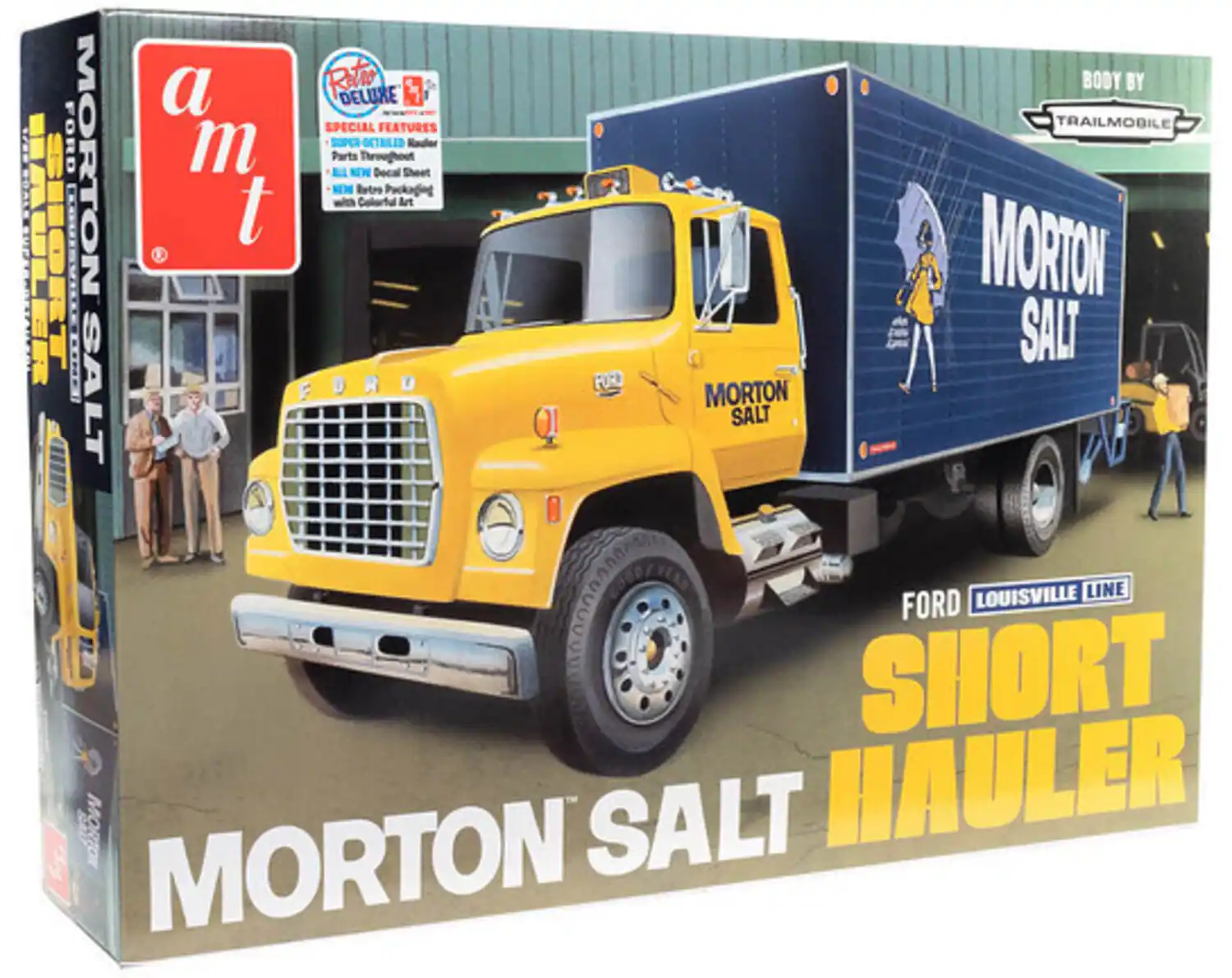 a Ratio DELUXE BODY BY SPECIAL FEATURES TRAILMOBILE FORD MORTON SALT SUPER Parts E NEN OETBLLID Throoghout Decal Sheet Rauler BOAL MN Retro Packaging Colorful Ant CME t ULER SHORT HAULER MORTON SALT FORD 0 FOR MORTON SALT EYEAR LINE FORD LOUISVILLE SHORT MORTON SALT HAULER MORTON SALT