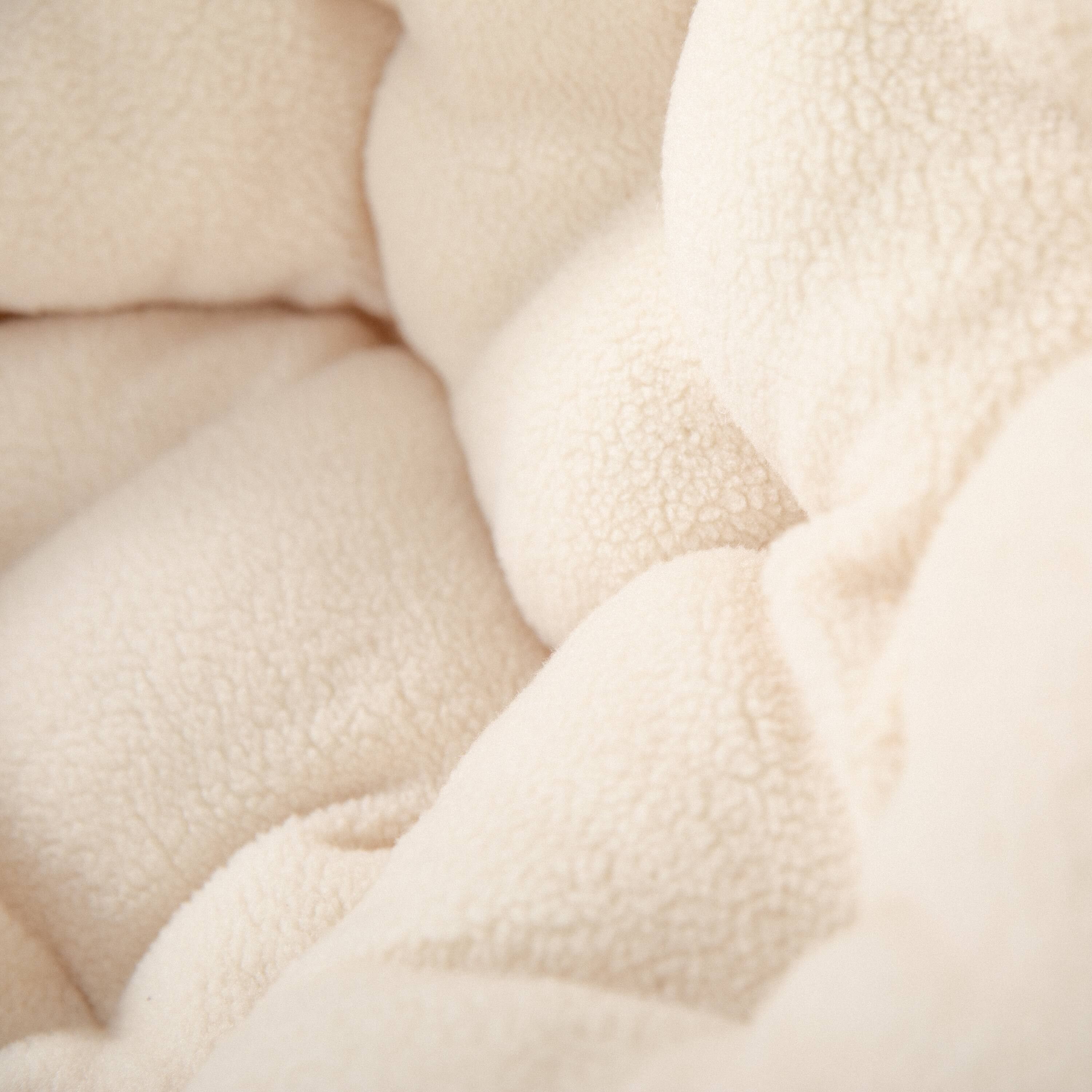 Alt View 10. Emma + Oliver - Io Kid's Folding Saucer Chair with Cozy Faux Fur Upholstery and Metal Frame for Playroom, Bedrooms, Nursery and More - Ivory Faux Fur/Soft Gold Frame.