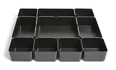 Alt View 3. TRU RED - 10-Compartment Plastic Drawer Organizer - Black.