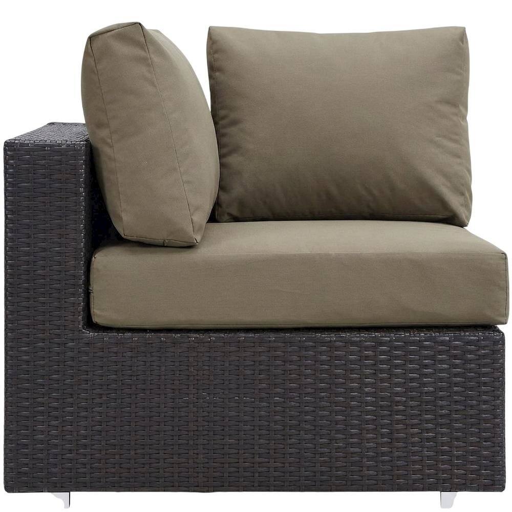 Back. Outdoor Escape - Outdoor Patio Corner Sofa With Cushions For Cozy Outdoor Living - Brown.