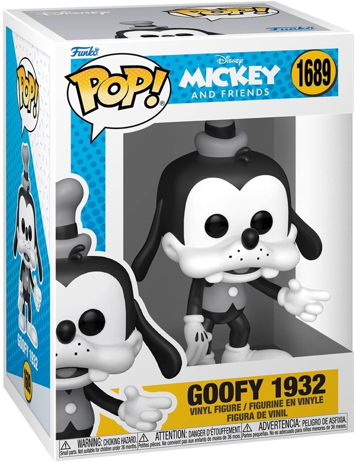 Funko POP! Disney MICKEY AND FRIENDS 1689 GOOFY 1932 VINYL FIGURE / FIGURINE EN VINYLE FIGURA DE VINIL

WARNING: CHOKING HAZARD. Small parts. Not suitable for children under 36 months. ATTENTION: DANGER D'ÉTOUFFEMENT. Petites pièces. Ne convient pas aux enfants de moins de 36 mois. ADVERTENCIA: PELIGRO DE ASFIXIA. Partes pequeñas. No es adecuado para niños menores de 36 meses.
