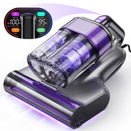 MOOSOO - Maircle Mattress Vacuum Cleaner with UV Light, Bed Vacuum with Dust Detection, 18KPa Handheld Vacuum with LED Display - Purple