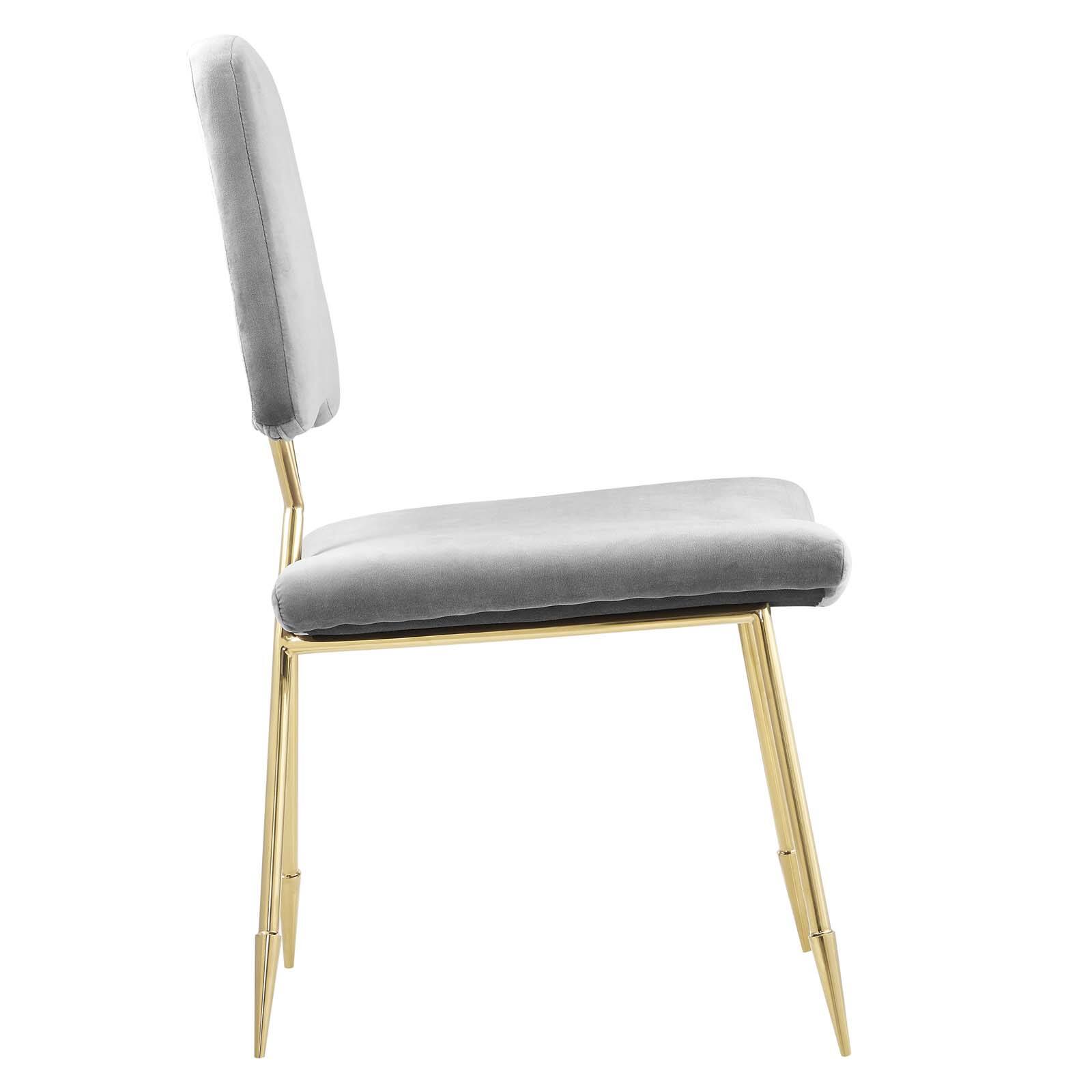Back. Modway - Ponder Performance Velvet Dining Side Chair by Modway - Gray.