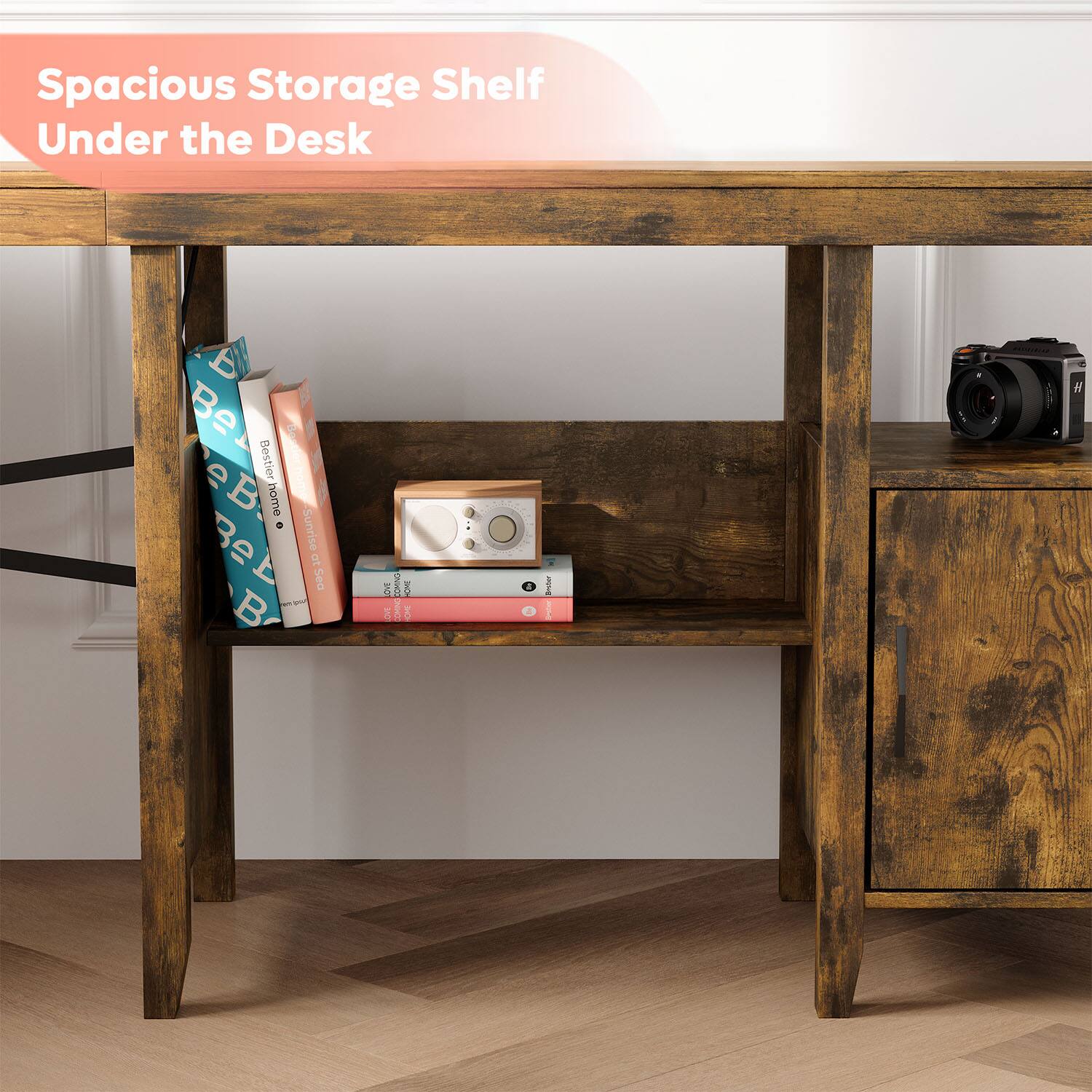 Spacious Storage Shelf Under the Desk