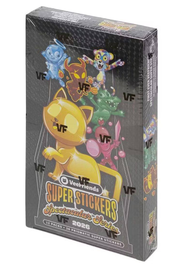 VF SUPER STICKERS  
Veerriends  
SUPER STICKERS  
Spectacular  
12 PACKS  
36 PRISMATIC  
2026 Series  
VF SUPER STICKERS  
VF FIRST SPECTACULAR DE VF  
VF VF VF 2 VF  
SUPER SUPER VF EVER 4 PRISMAT VF