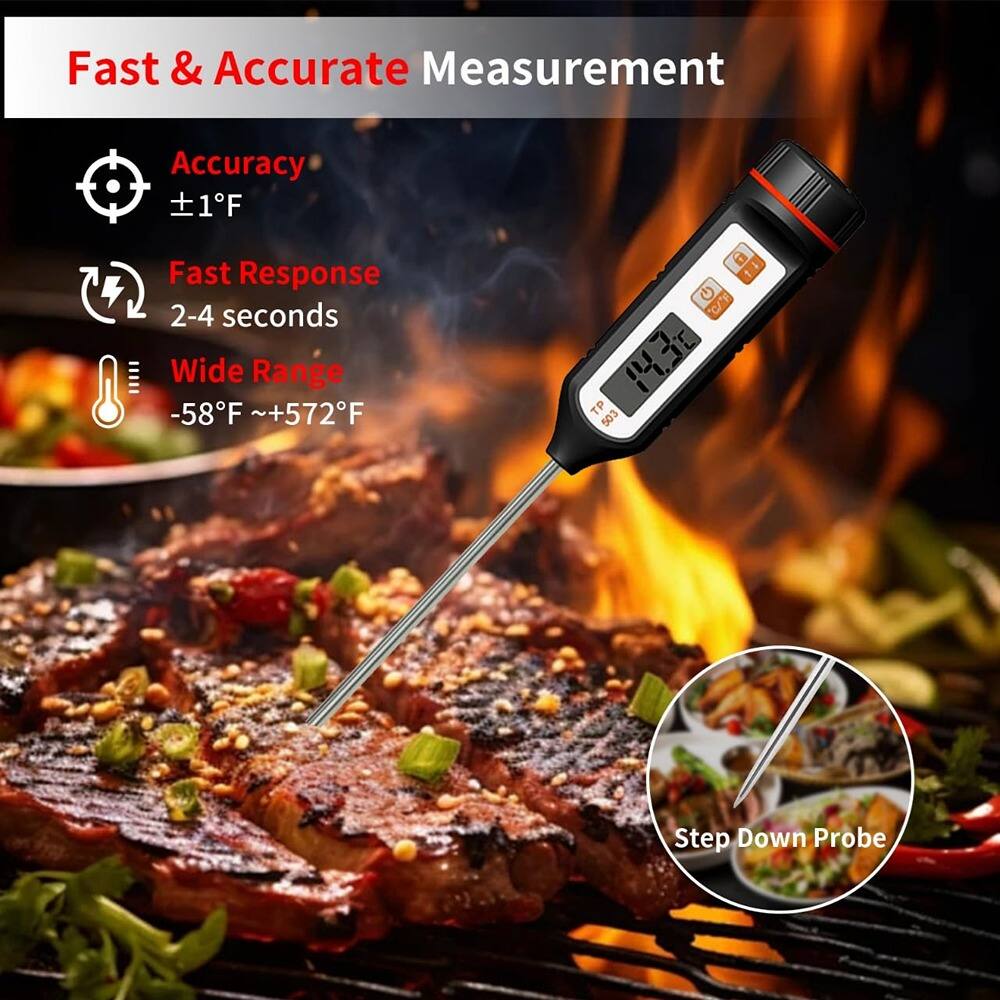 Fast & Accurate Measurement

- Accuracy: ±1°F
- Fast Response: 2-4 seconds
- Wide Range: -58°F ~ +572°F

Step Down Probe

$14.30 TP 503