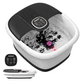 Nekteck - Collapsible Foot Spa Bath with Heat, Massage Rollers, Foldable