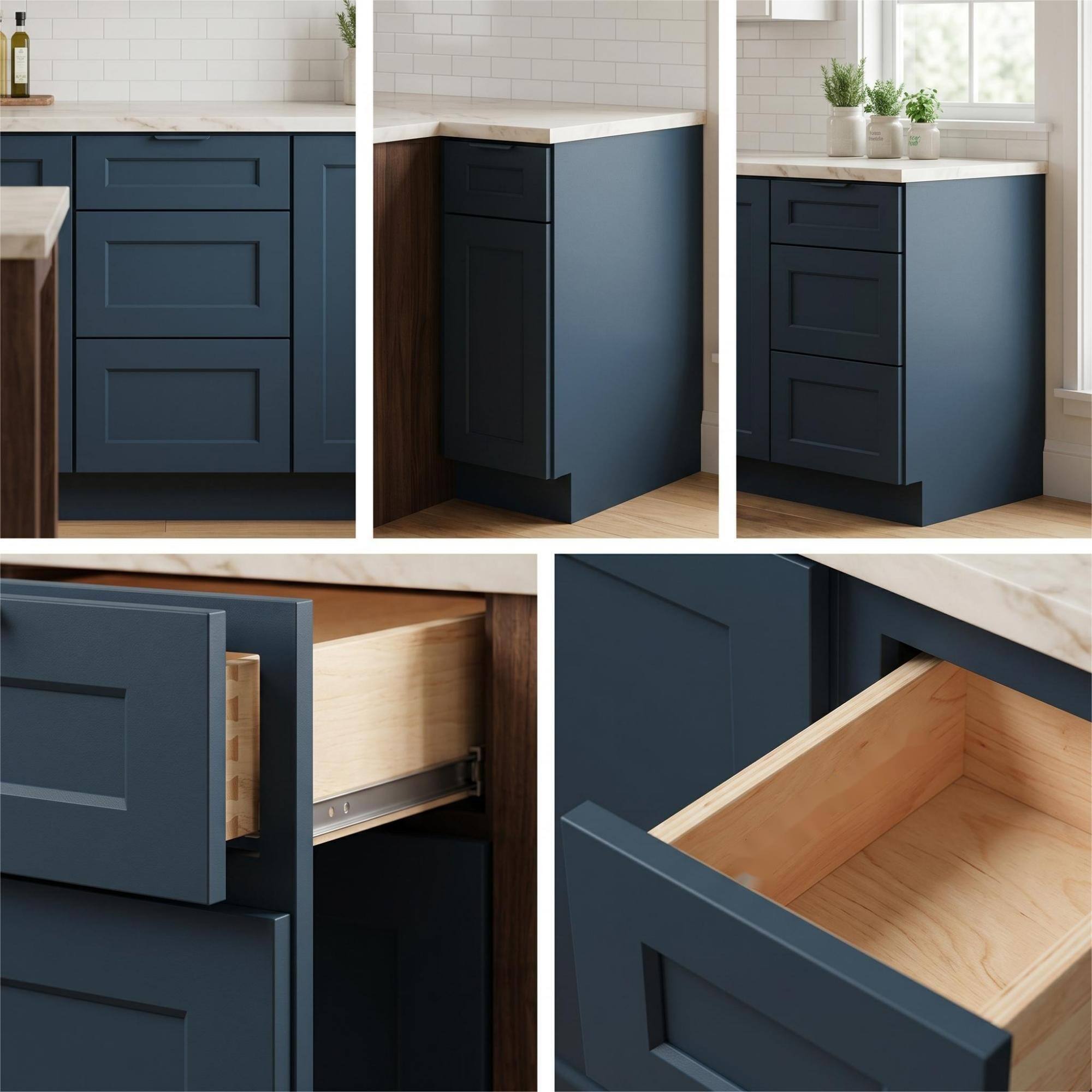 Alt View 7. Boyel Living - 24-in W x 12-in H x 12-in D Shaker RTA Kitchen Wall Cabinet with Soft-Close - Charcoal Blue.
