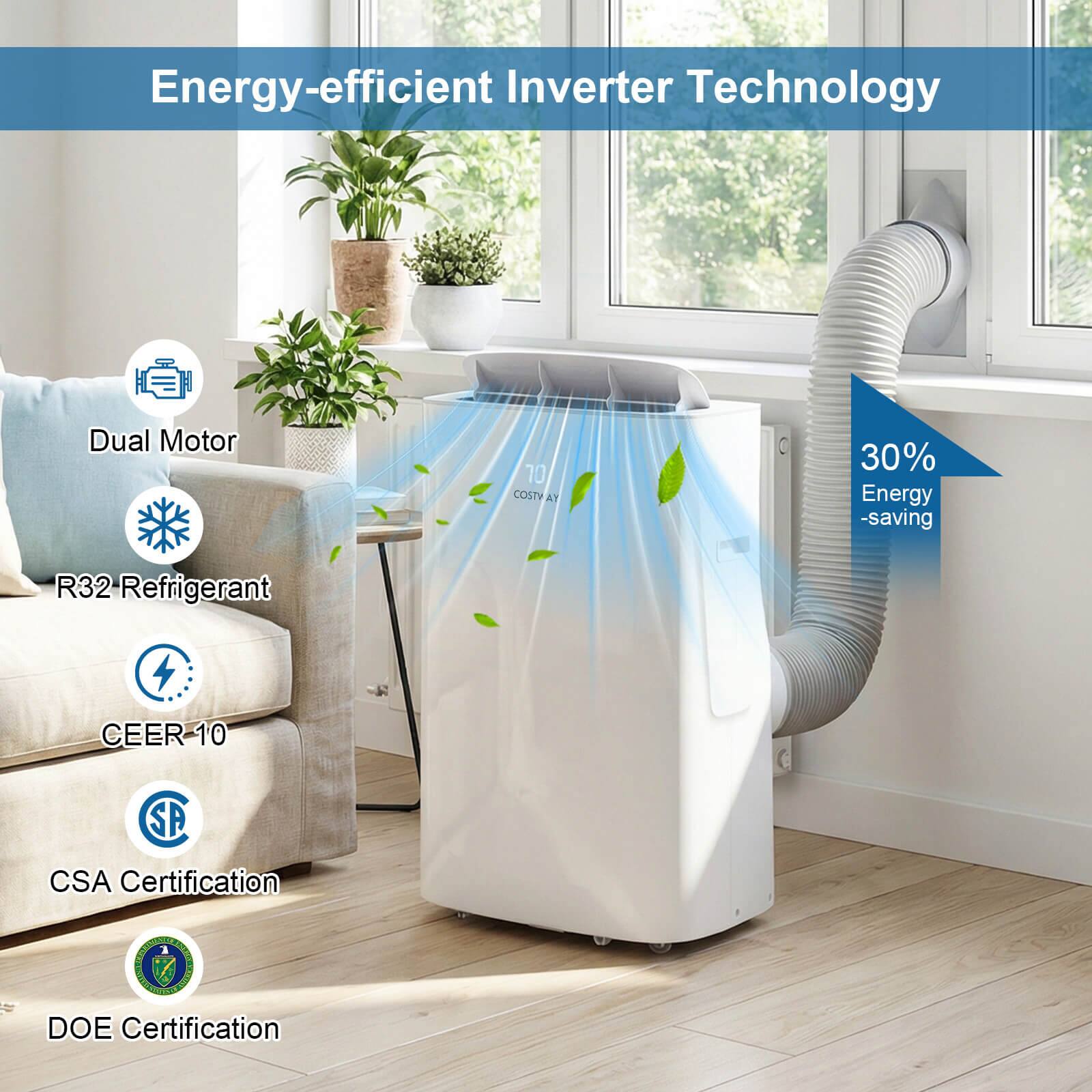 Energy-efficient Inverter Technology  
Dual Motor  
30% Energy-saving  
R32 Refrigerant  
CEER 10  
CSA Certification  
DOE Certification